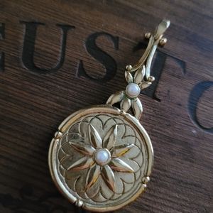 Vintage Gold Plated Mirror Pendant